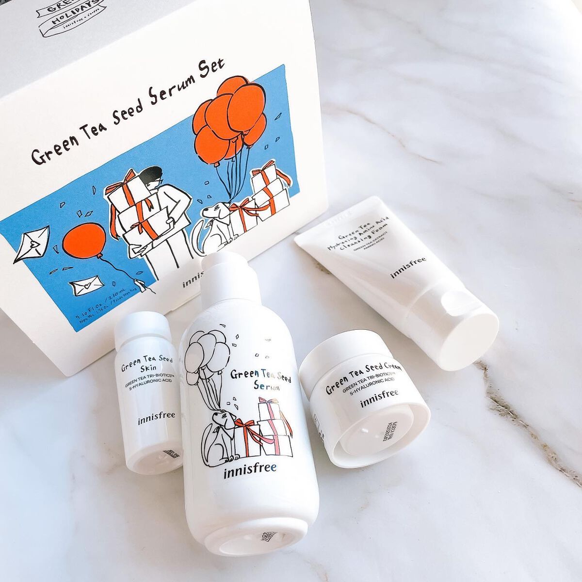 グリーンティーシード セラム N スペシャルセット/innisfree/スキンケアキットを使ったクチコミ(1枚目)