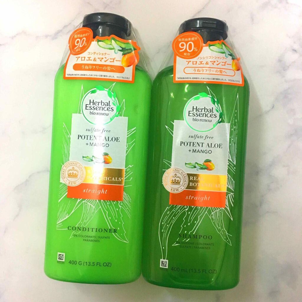 ビオリニュー アロエ&マンゴー シャンプー/コンディショナー/ハーバルエッセンス/市販シャンプーを使ったクチコミ(1枚目)