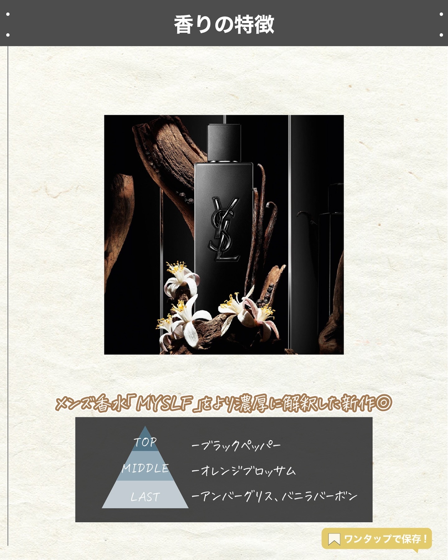 2024年夏新作香水(メンズ)】MYSLF オーデパルファム ｜YVES SAINT