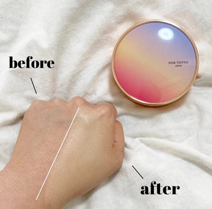 ピンクティーツリーカバーアップグロウクッション/APLIN/クッションファンデーションを使ったクチコミ(4枚目)