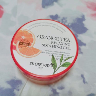 SKINFOOD ORENGE TEA SOOTHING GEL

⚠商品は探したのですが見つからず、ピーチになってますが、オレンジティーのクチコミです⚠

香りは全くオレンジではありません。
オレンジ