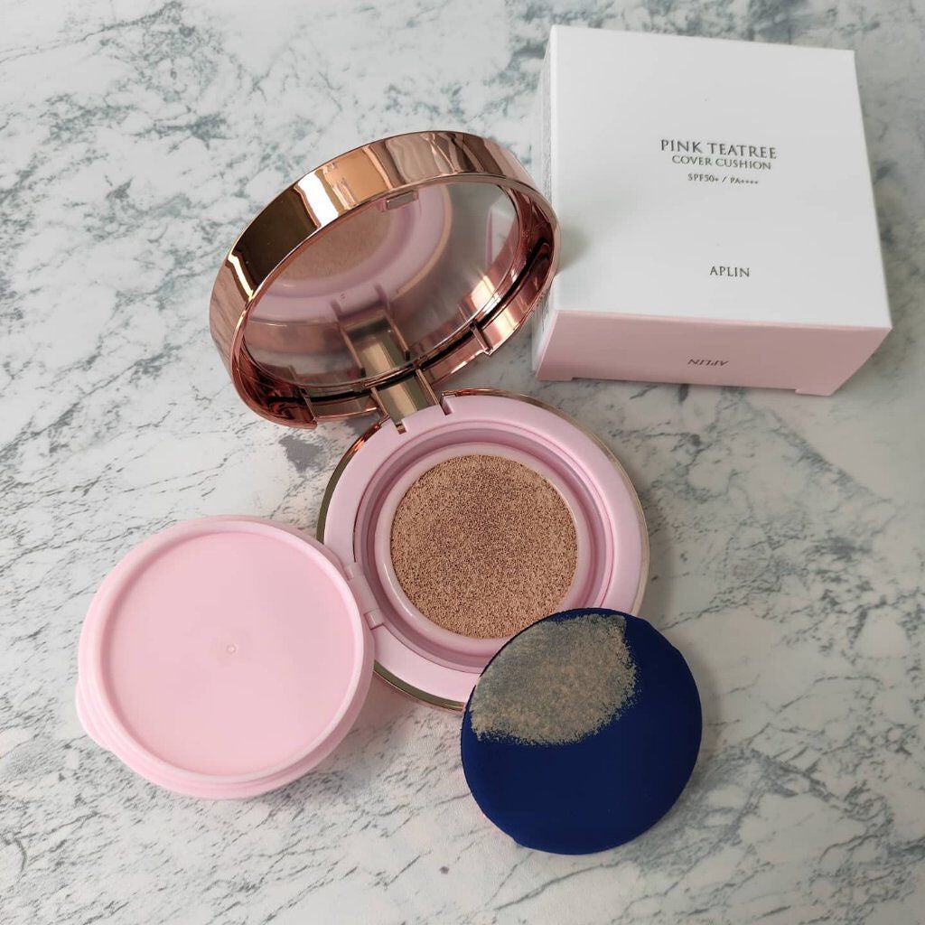 ピンクティーツリーカバークッション/APLIN/クッションファンデーションを使ったクチコミ(3枚目)