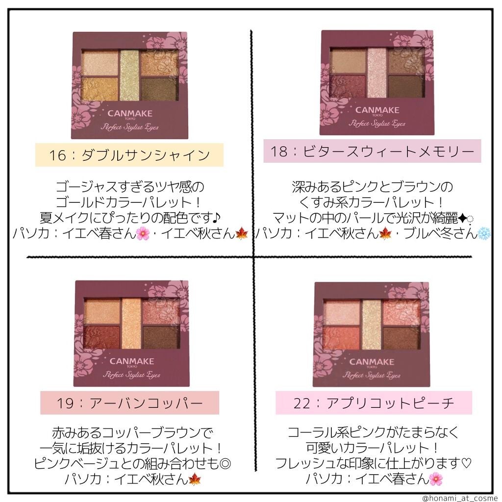 パーフェクトスタイリストアイズ/キャンメイク/アイシャドウパレットを使ったクチコミ(9枚目)