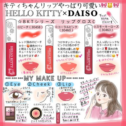 Blooming Kitty リップグロス/DAISO/リップグロスを使ったクチコミ(1枚目)