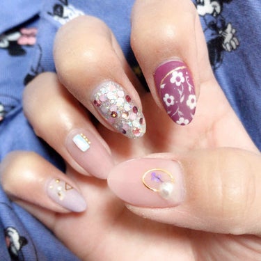 sacha🐰 on LIPS 「💅ピンクマットネイル🌸💅こちらも去年デザインです💅😊記録用に投..」（1枚目）