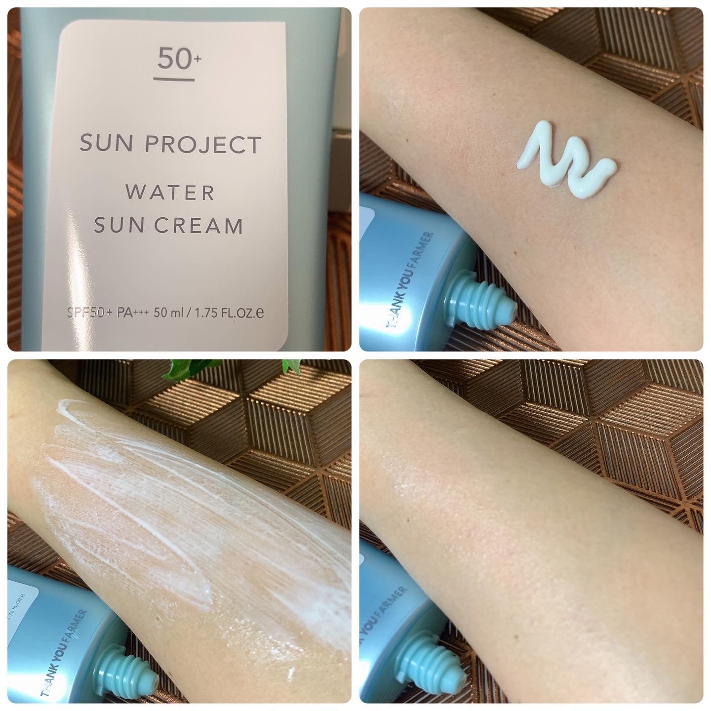 サンプロジェクト ウォーターサンクリーム SPF50+ PA+++/THANK YOU FARMER/日焼け止めクリームを使ったクチコミ（3枚目）