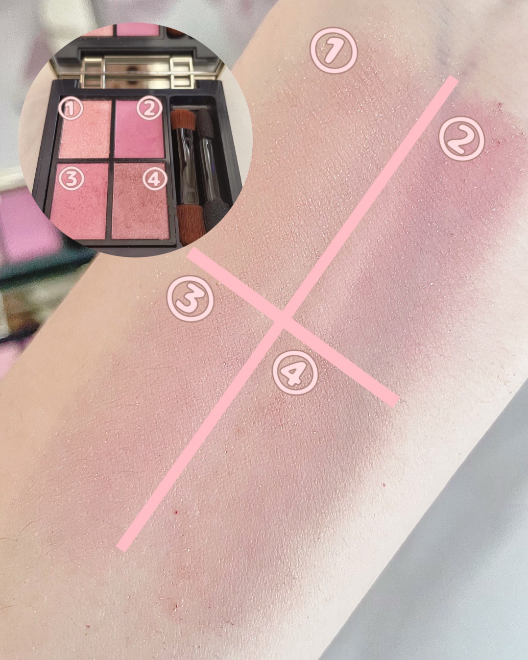 ホリデーコフレ2023〈カームピンク〉/エトヴォス/メイクアップキットを使ったクチコミ（2枚目）