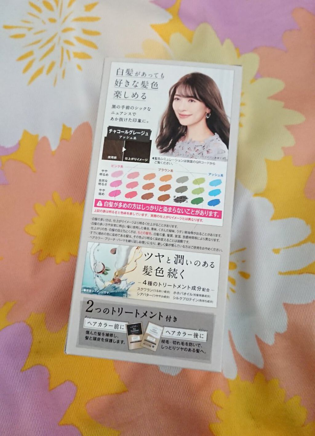 クリアリーカラー (白髪用)  チャコールグレージュ/クレオディーテ/ヘアカラーを使ったクチコミ（3枚目）