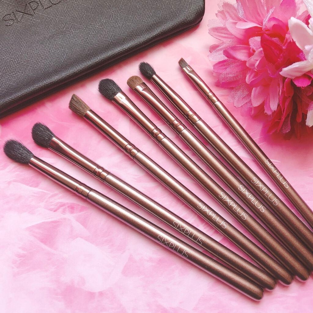 SIXPLUS コーヒー色アイメイクブラシ7本セット/SIXPLUS/メイクブラシを使ったクチコミ(1枚目)