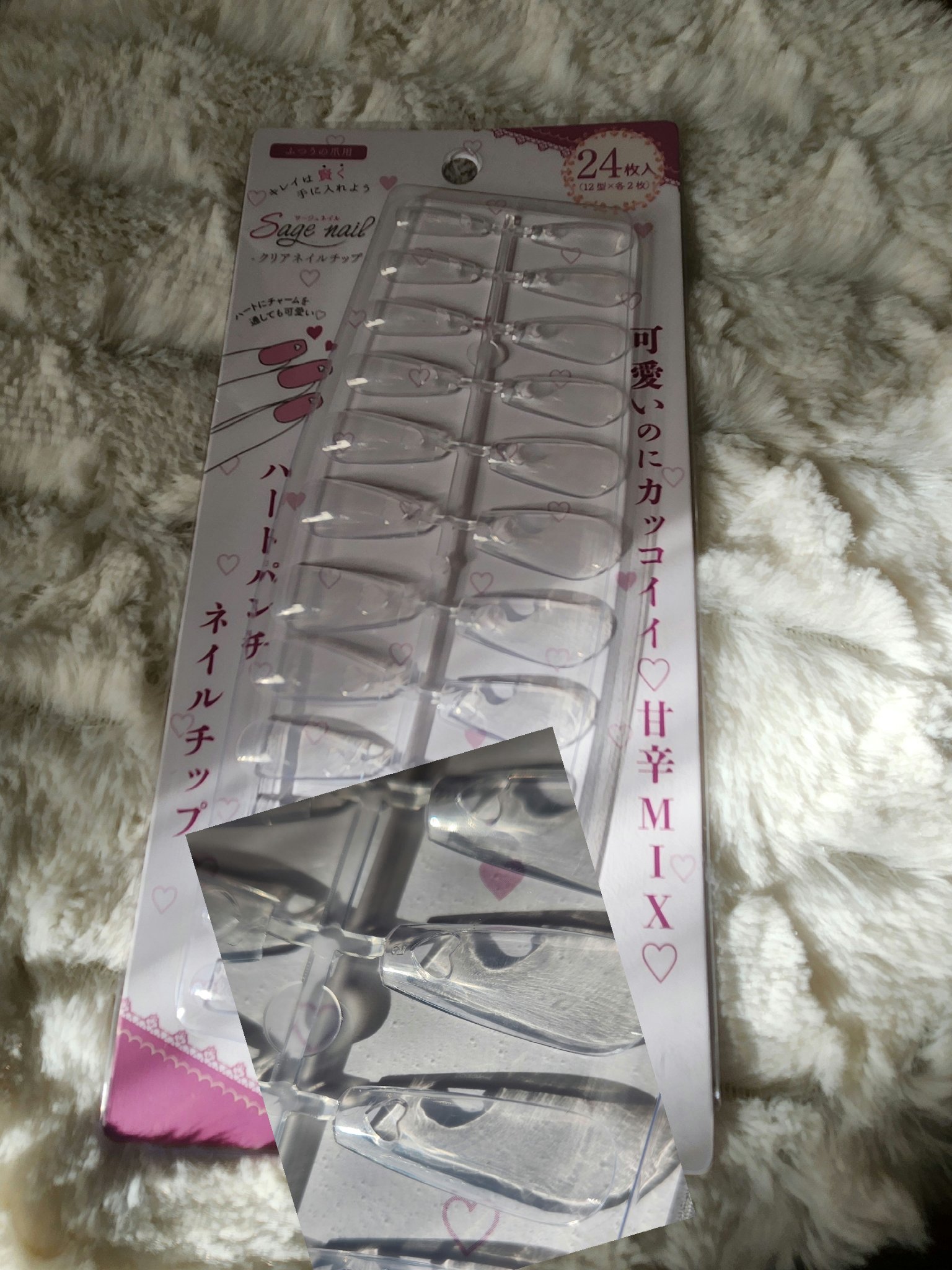 クリアネイルチップ/セリア/ネイルチップ・パーツを使ったクチコミ（2枚目）