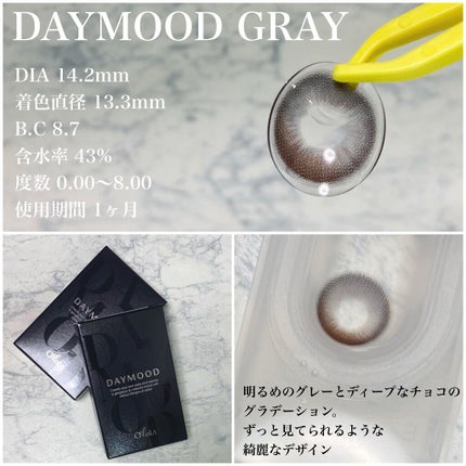 デームードグレーマンスリー (DAYMOOD GRAY monthly)/OLOLA/1ヶ月(1MONTH)カラコンを使ったクチコミ(2枚目)