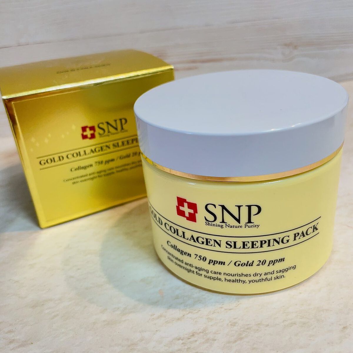 SNP ゴールド コラーゲン スリーピング パック/SNP/シートマスク・パックを使ったクチコミ(2枚目)