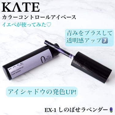 KATE
カラーコントロールアイベース
EX-1しのばせラベンダー🪻
期間限定品です！

アイシャドウを見たまま発色させてくれるアイベース👀
伸ばすと色は目立たず、動くとラベンダー色がツヤとして見えます