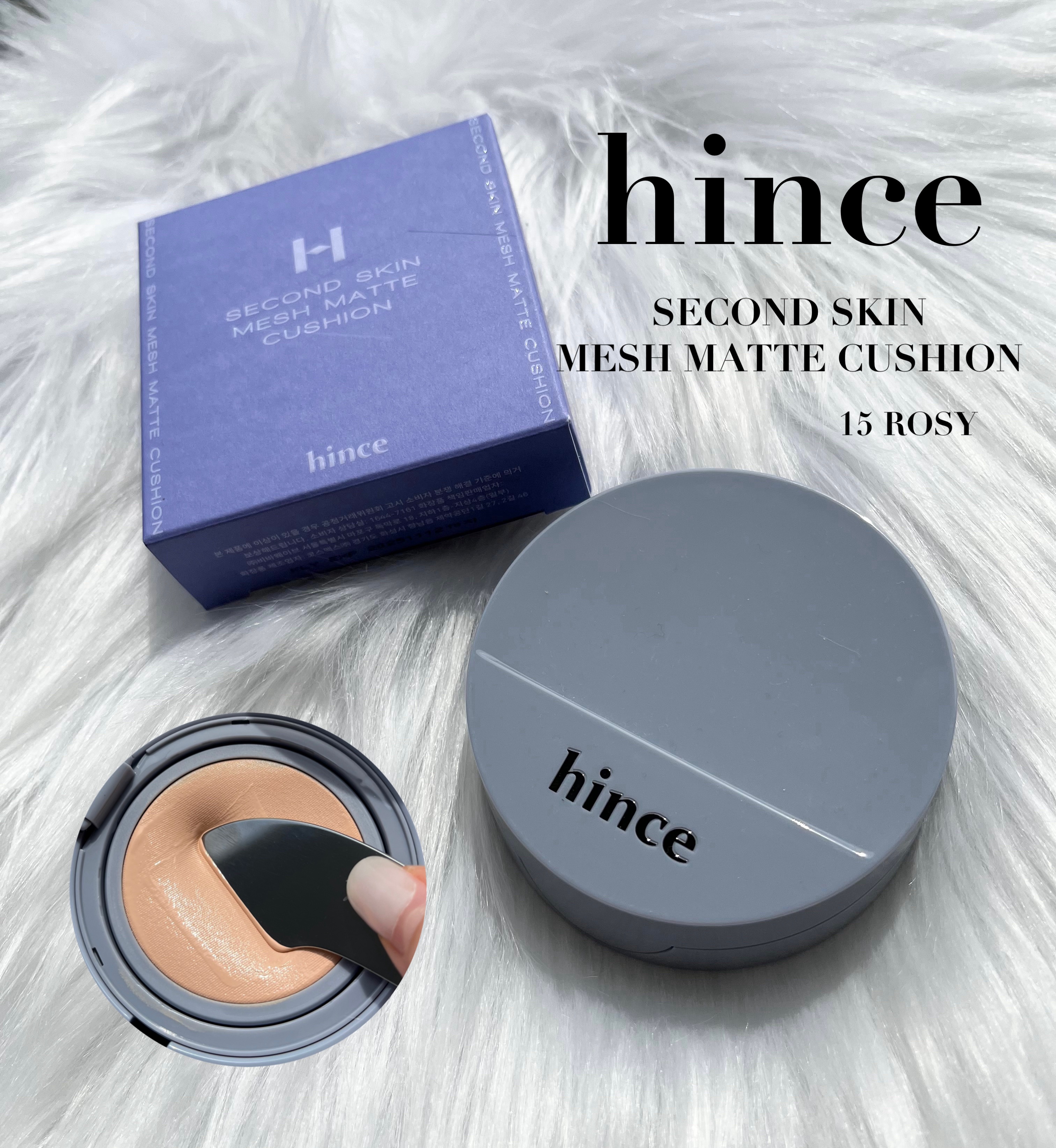 セカンドスキンメッシュマットクッション 15 ロージー/hince/クッションファンデーションを使ったクチコミ（1枚目）