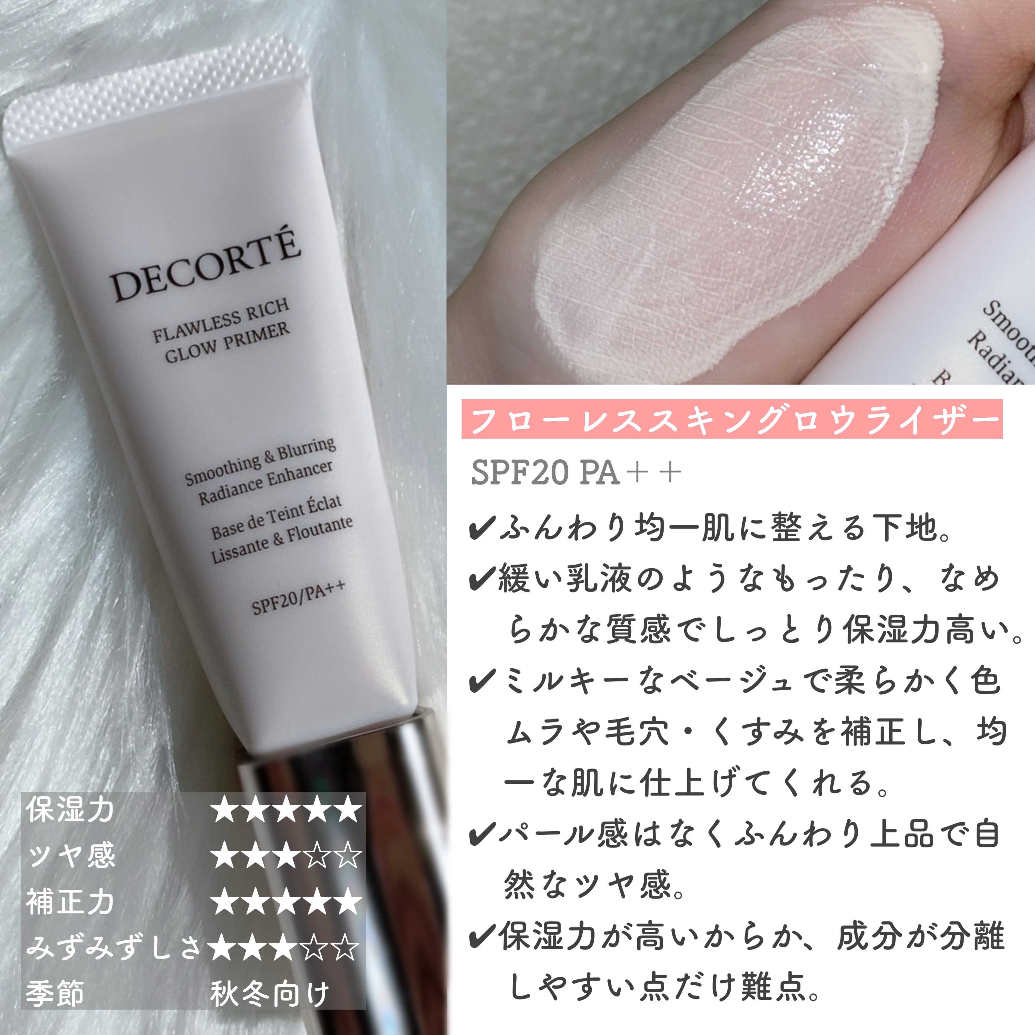 ロージー グロウライザー/DECORTÉ/化粧下地を使ったクチコミ（2枚目）