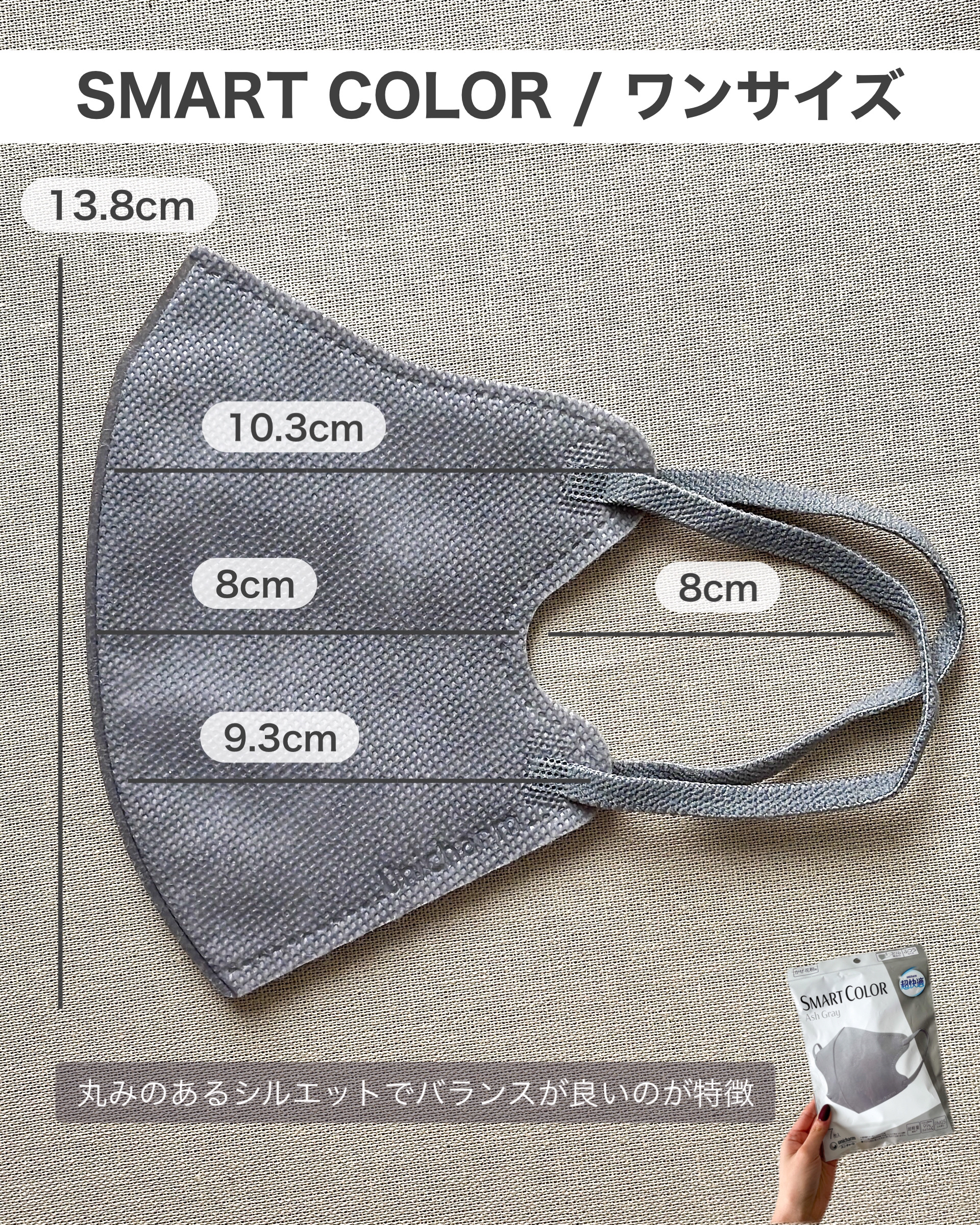 超快適マスク SMART COLOR/ユニ・チャーム/マスクを使ったクチコミ（2枚目）