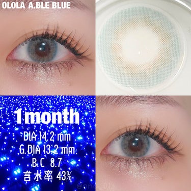 エーブルブルーマンスリー (A.BLE BLUE monthly)/OLOLA/１ヶ月（１MONTH）カラコンを使ったクチコミ（2枚目）