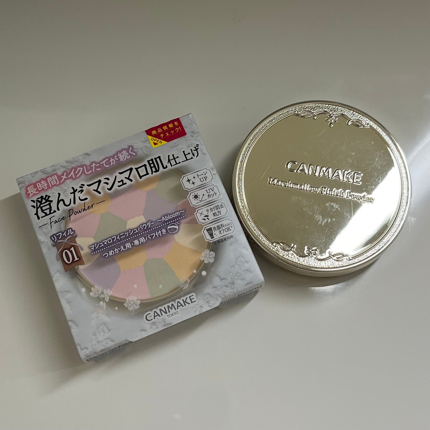 マシュマロフィニッシュパウダー ~Abloom~/キャンメイク/プレストパウダーを使ったクチコミ(1枚目)