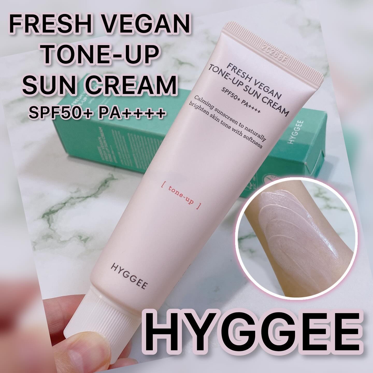 フレッシュヴィーガントーンアップサンクリーム/HYGGEE/日焼け止めクリームを使ったクチコミ（1枚目）