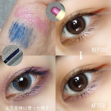 CYQ CYQ MASCARA DE LINERのクチコミ「クレヨンライナーとマスカラが2in1になっていて、色合わせを考える必要がなく、持ち運びに便利✨.....」（1枚目）