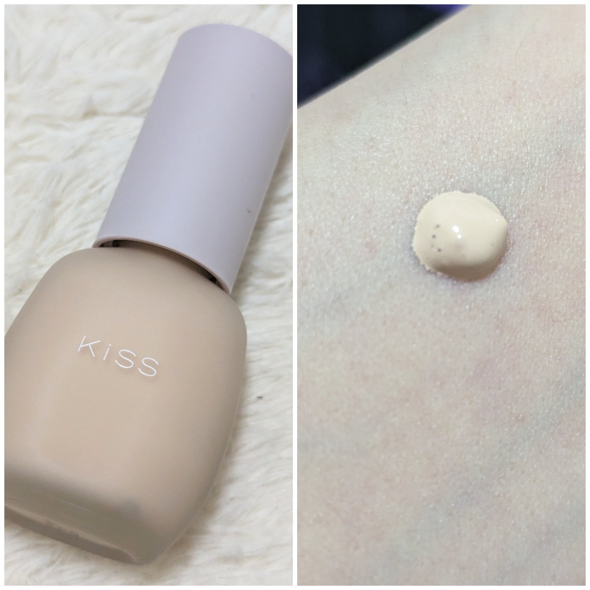 ミルキッシュガラスファンデ 03 ライトオークル/KiSS/リキッドファンデーションを使ったクチコミ（2枚目）