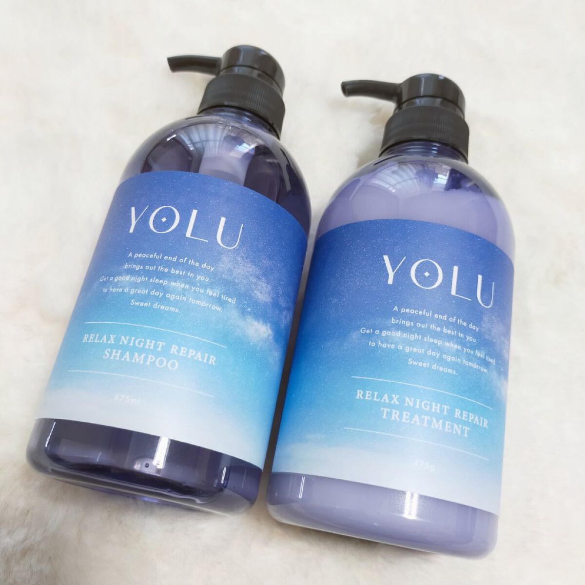 カームナイトリペアシャンプー／トリートメント/YOLU/市販シャンプーを使ったクチコミ（1枚目）