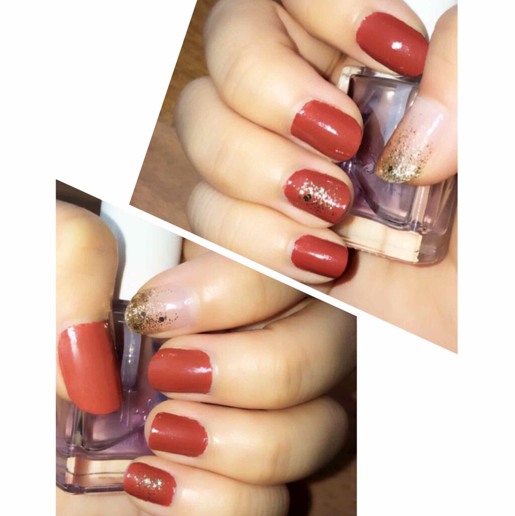 umi on LIPS 「セルフネイル💅🏼テラコッタ系の色にゴールドのラメが最強に可愛い..」(1枚目)