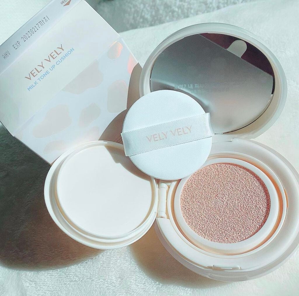 ミルクトーンアップクッション/VELY VELY/クッションファンデーションを使ったクチコミ(4枚目)