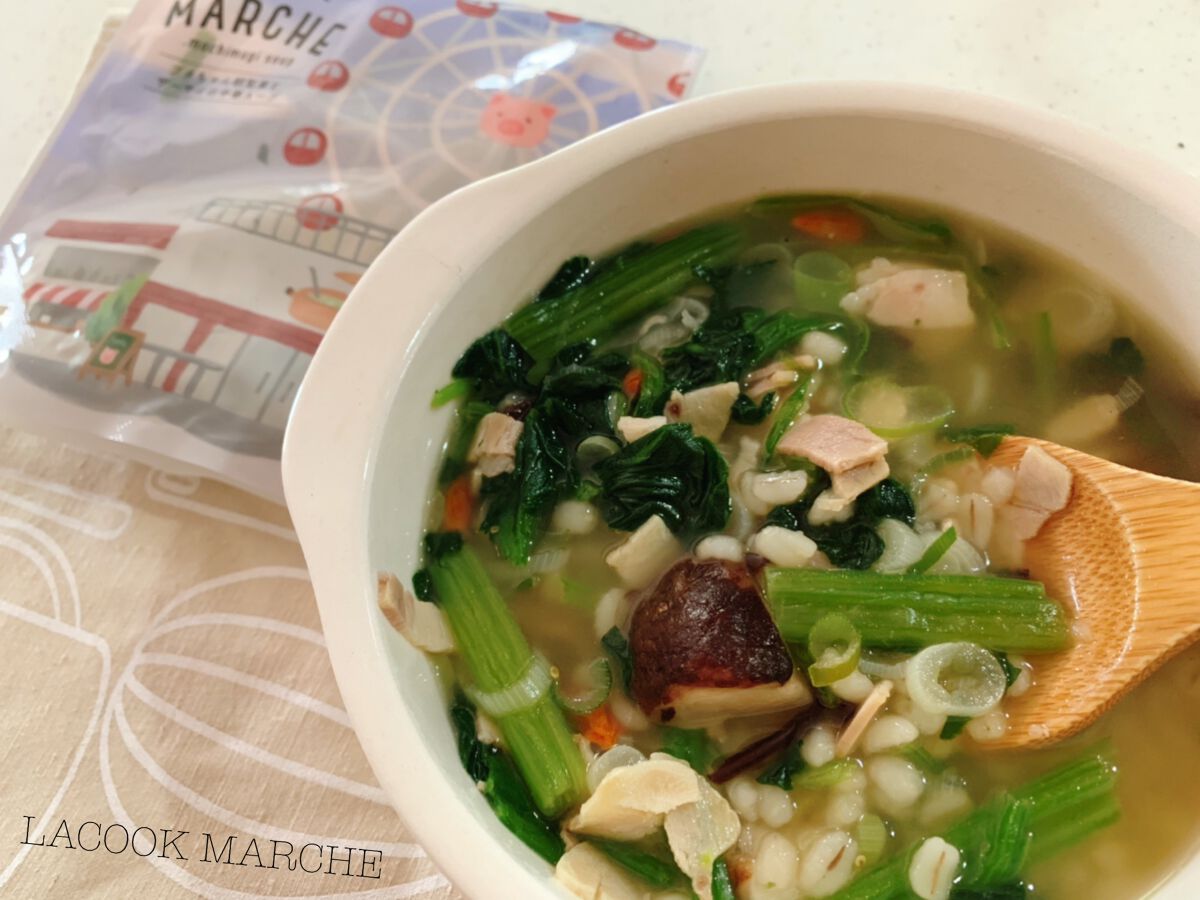 もち麦スープ/ラコックマルシェ/低糖質食品を使ったクチコミ（2枚目）