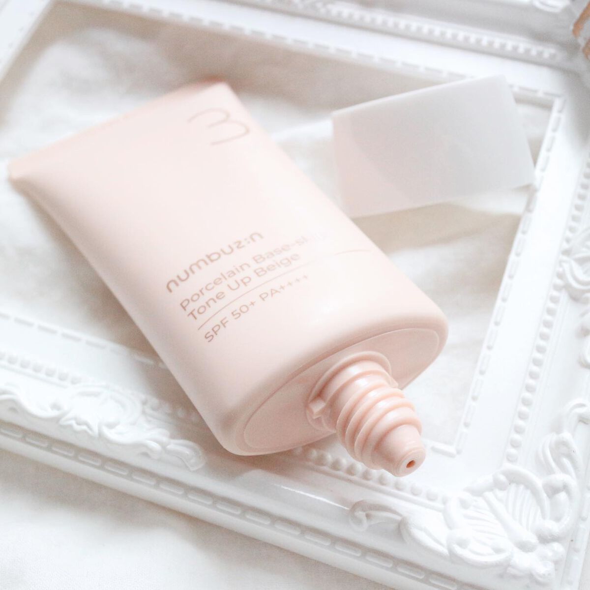 3番 ノーファンデ陶器肌トーンアップクリーム/numbuzin/化粧下地を使ったクチコミ(4枚目)