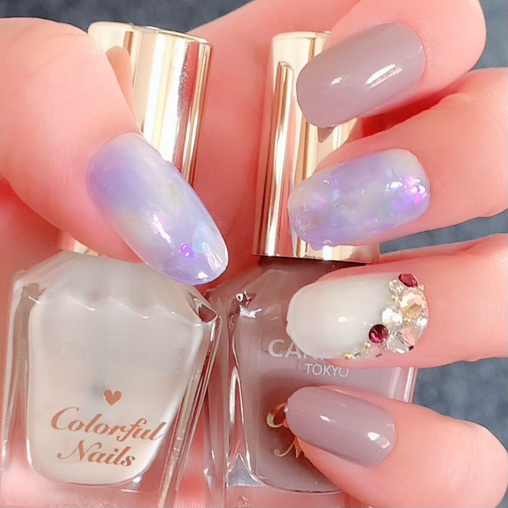 オーロラフレーク/プリジェル/ネイルチップ・パーツを使ったクチコミ（3枚目）