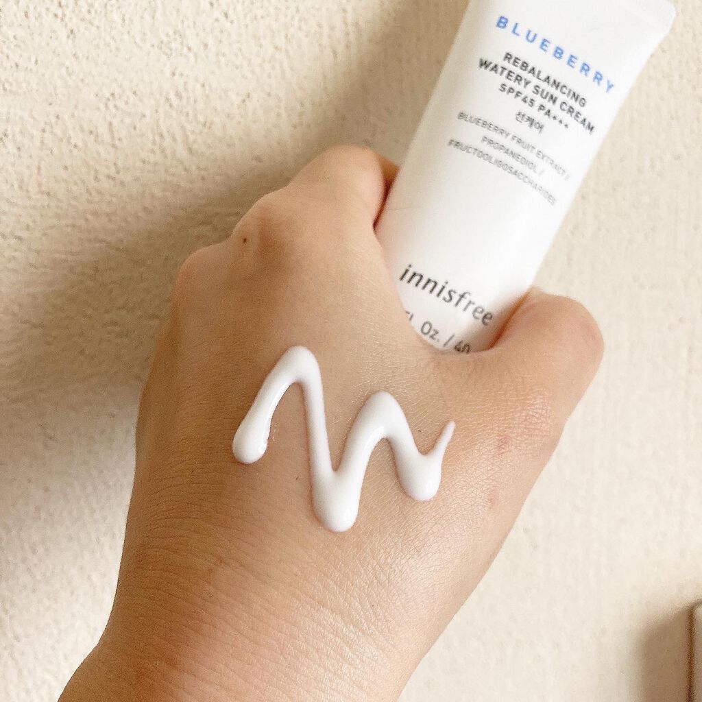 ブルーベリー バランシング ウォータリー サンクリーム/innisfree/日焼け止め・UVケアを使ったクチコミ(2枚目)