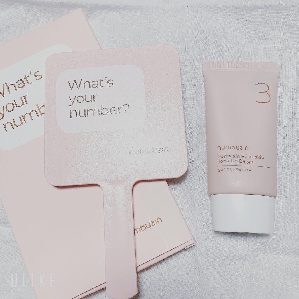 3番 ノーファンデ陶器肌トーンアップクリーム/numbuzin/化粧下地を使ったクチコミ（1枚目）