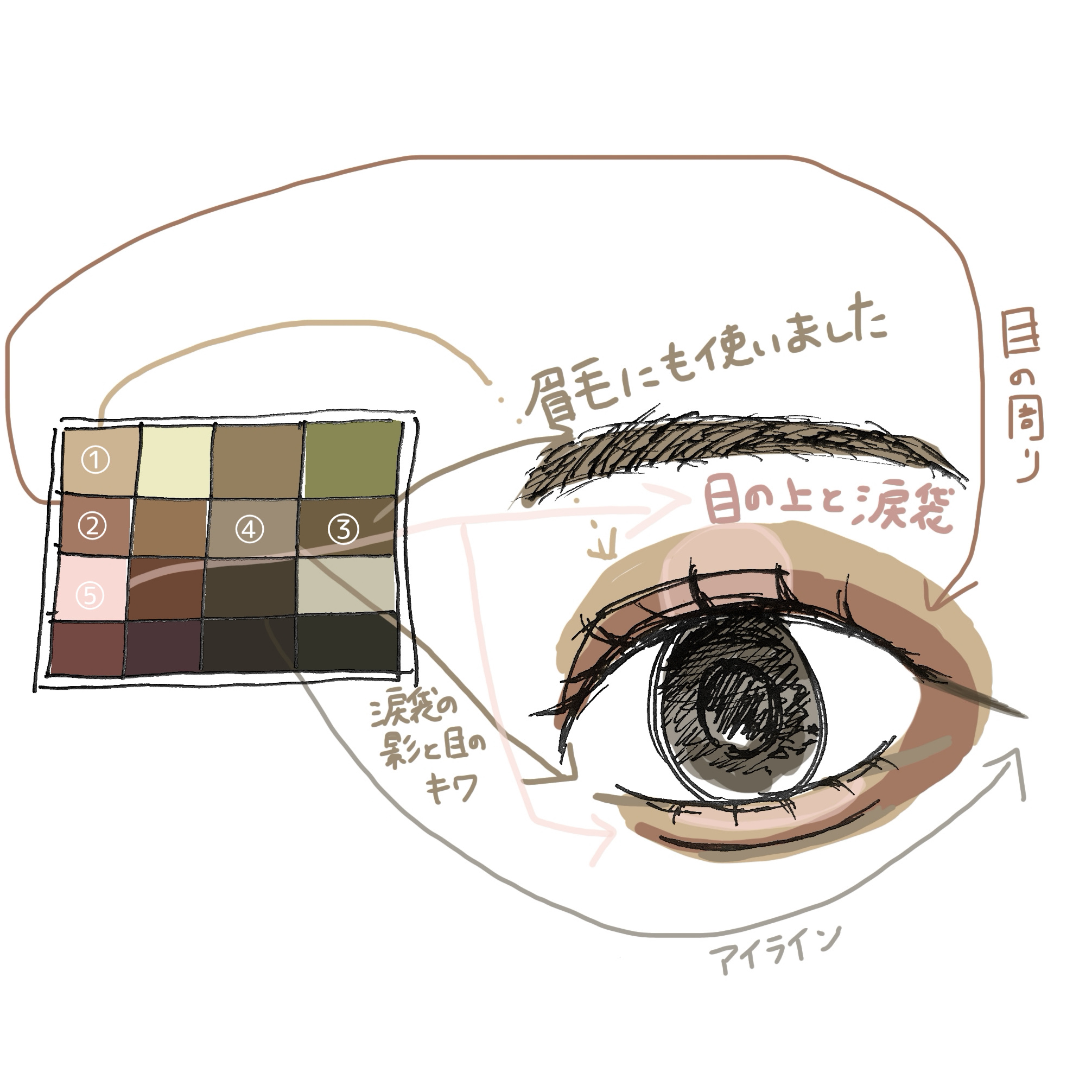ソフトブラーリングアイパレット/wakemake/アイシャドウパレットを使ったクチコミ（3枚目）