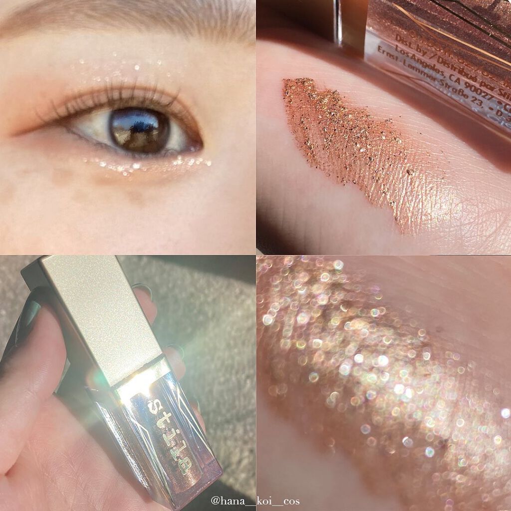 グリッター&グロウ リキッドアイシャドウ/stila/グリッターを使ったクチコミ（3枚目）