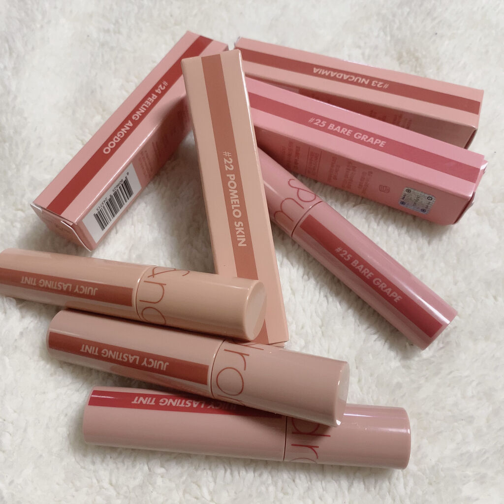 ジューシーラスティングティント/rom&nd/リップティントを使ったクチコミ（2枚目）