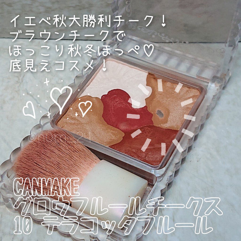 グロウフルールチークス キャンメイクの口コミ イエベ秋におすすめのパウダーチーク イエベ秋大勝利 底見え By ノンユ 毎日投稿 乾燥肌 代後半 Lips