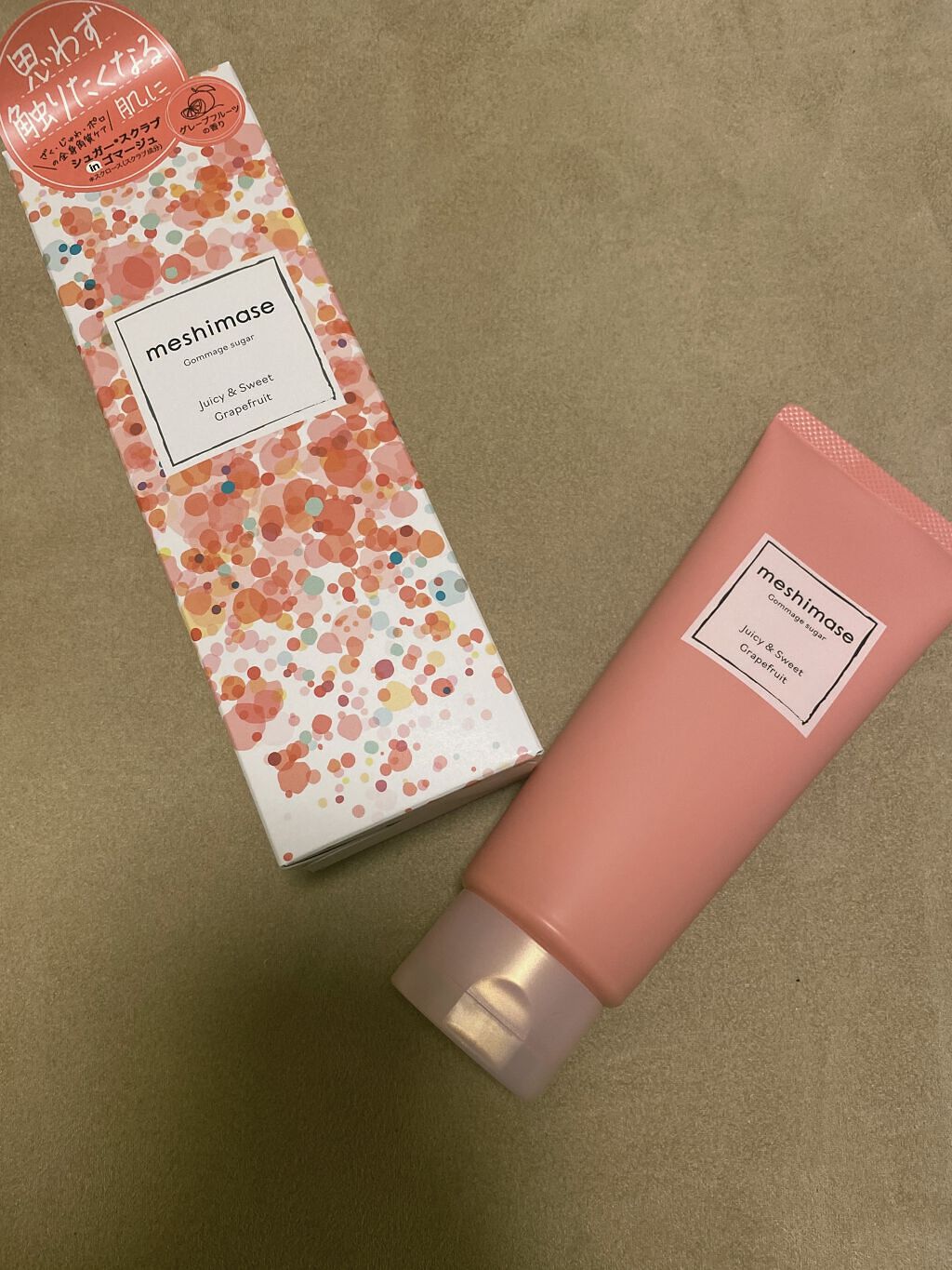 ロゼット
meshimaseゴマージュシュガー
150g ¥1540

ロゼットさんからLIPSさんを通じていただきました！ありがとうございます🙇‍♀️

ざく・じゅわ・ポロポロとテクスチャーが変化するというシュガースクラブです！

私は