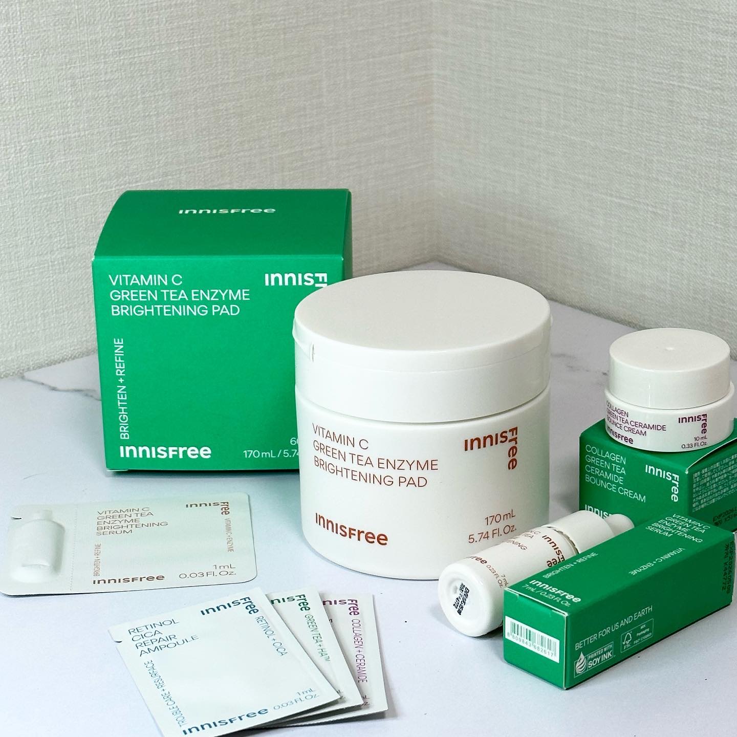 ビタC グリーンティーエンザイム ブライト パッド/innisfree/トナーパッドを使ったクチコミ（1枚目）