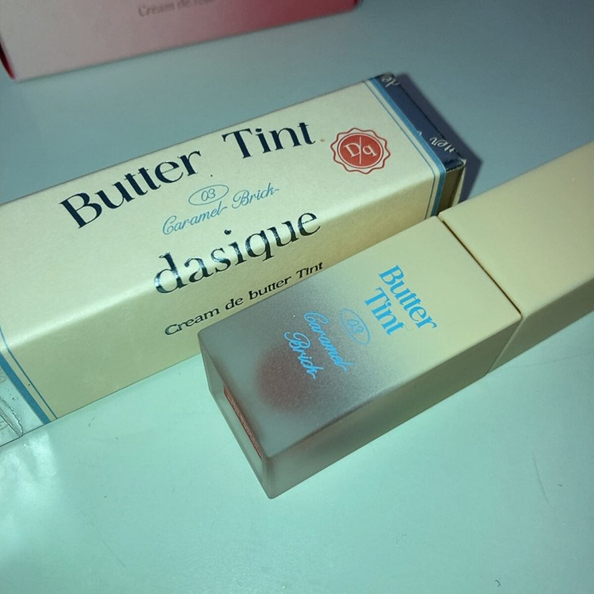 クリームドゥバターティント 03 キャメルブリック/dasique/リップティントを使ったクチコミ（3枚目）