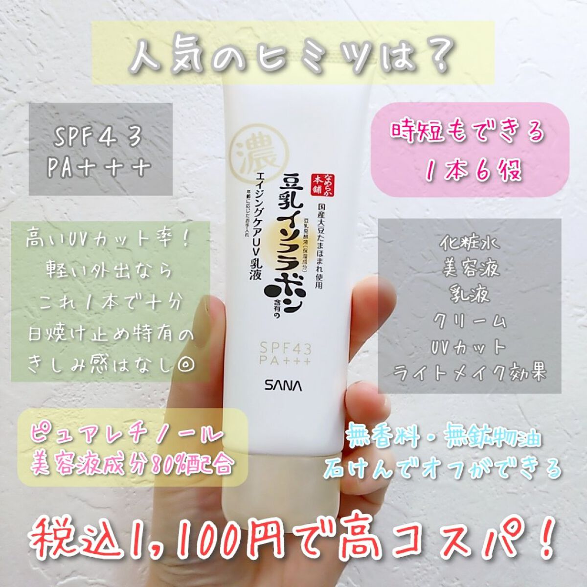 リンクルUV乳液/なめらか本舗/日焼け止めミルクを使ったクチコミ（2枚目）