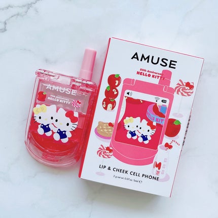 リップ&チークセルフォン 01 アップルソーダ/AMUSE/口紅を使ったクチコミ(2枚目)