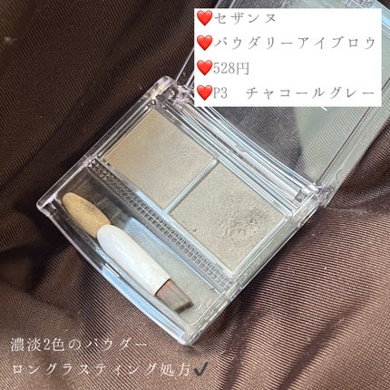 パウダリーアイブロウ P3 チャコールグレー/CEZANNE/パウダーアイブロウを使ったクチコミ(2枚目)