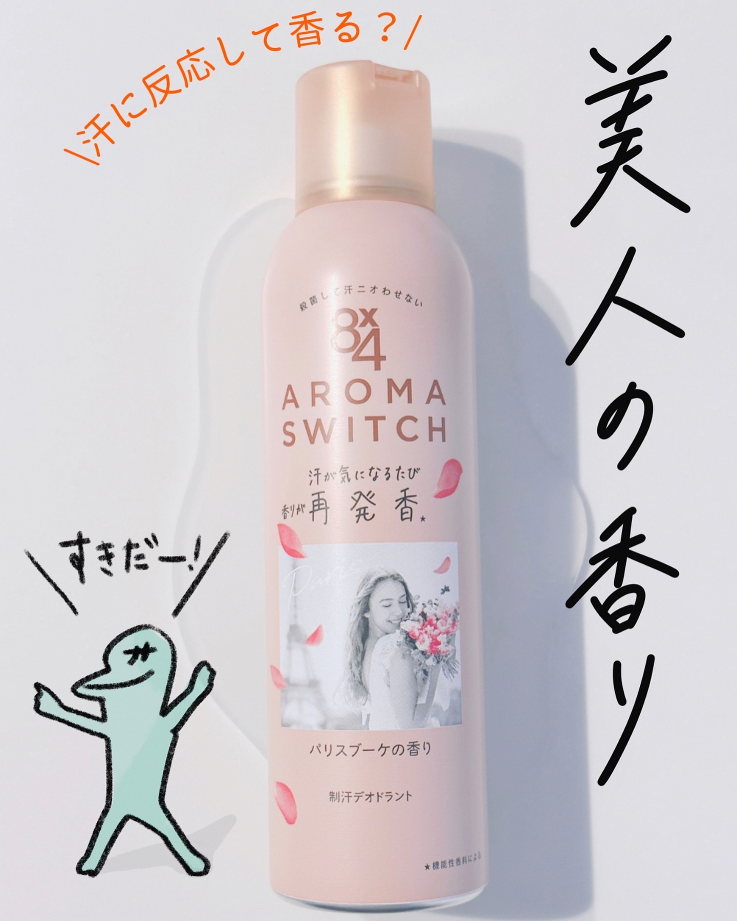 8x4 アロマスイッチ スプレー パリスブーケの香り/８ｘ４/デオドラント・制汗剤を使ったクチコミ（1枚目）