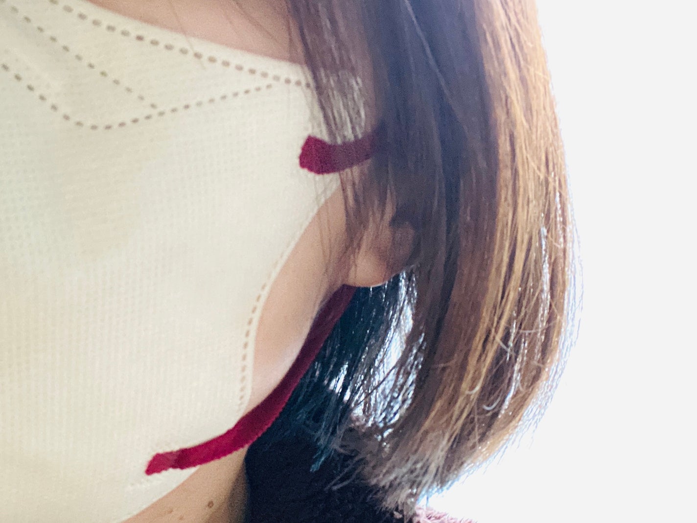 スタイリーマスク オークル(耳ひも5色)/やまと工業/マスクを使ったクチコミ(8枚目)