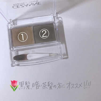 パウダーアイブロウR オリーブブラウン/CEZANNE/パウダーアイブロウを使ったクチコミ(2枚目)