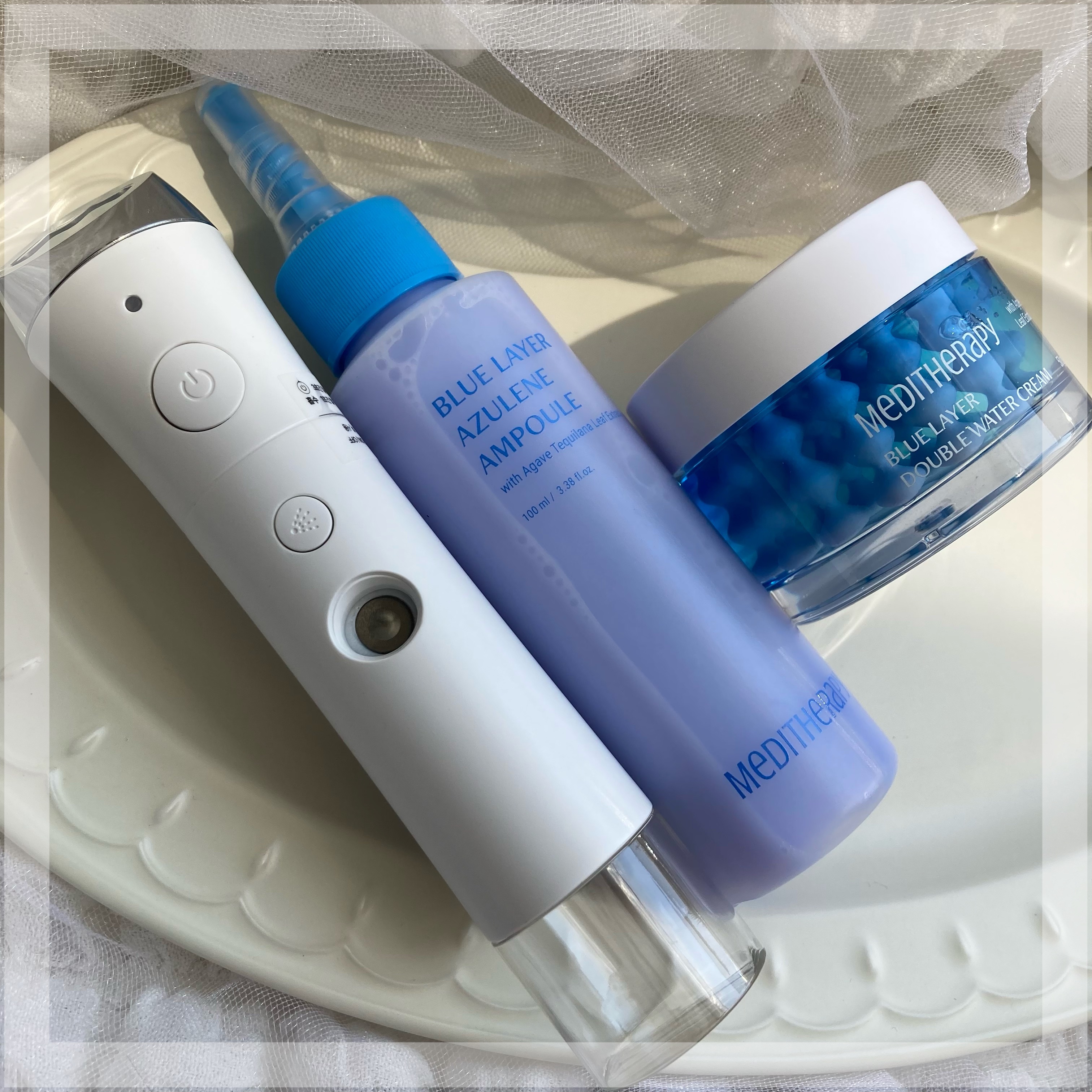 ブルーレイヤーダブルウォータークリーム/MEDITHERAPY/フェイスクリームを使ったクチコミ（1枚目）