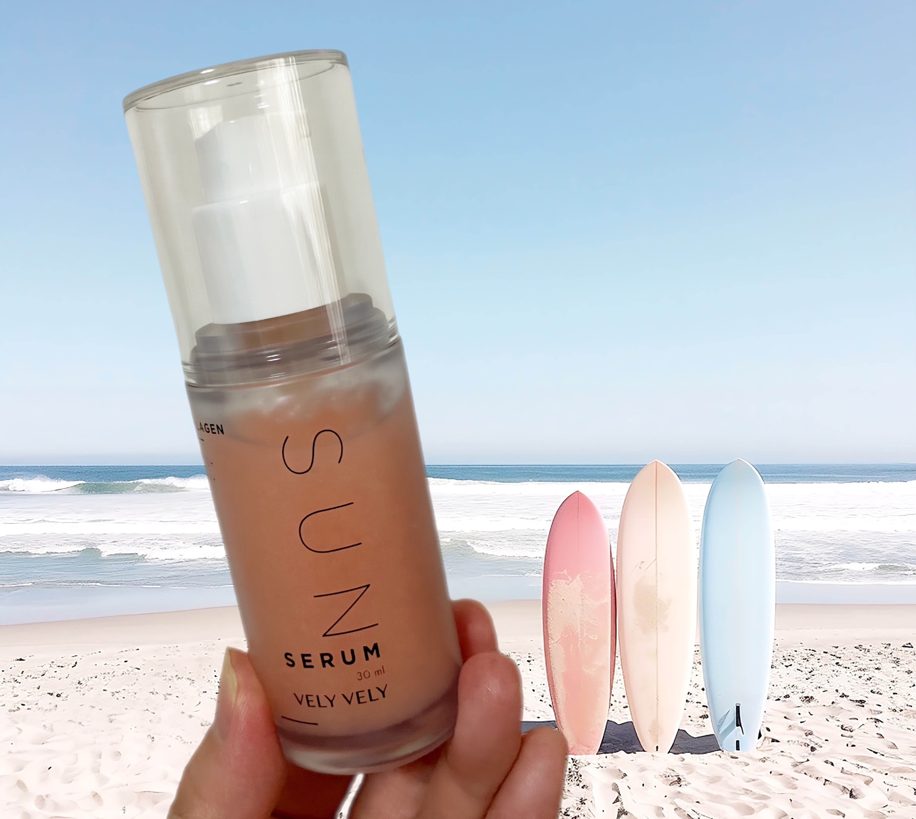 VELY VELY ハリケアコラーゲンサンセラムのクチコミ「こう見えて、日焼け止め🧴☀️
スキンケアしながら、紫外線をカット❗️

LIPSフェスタ202.....」（1枚目）