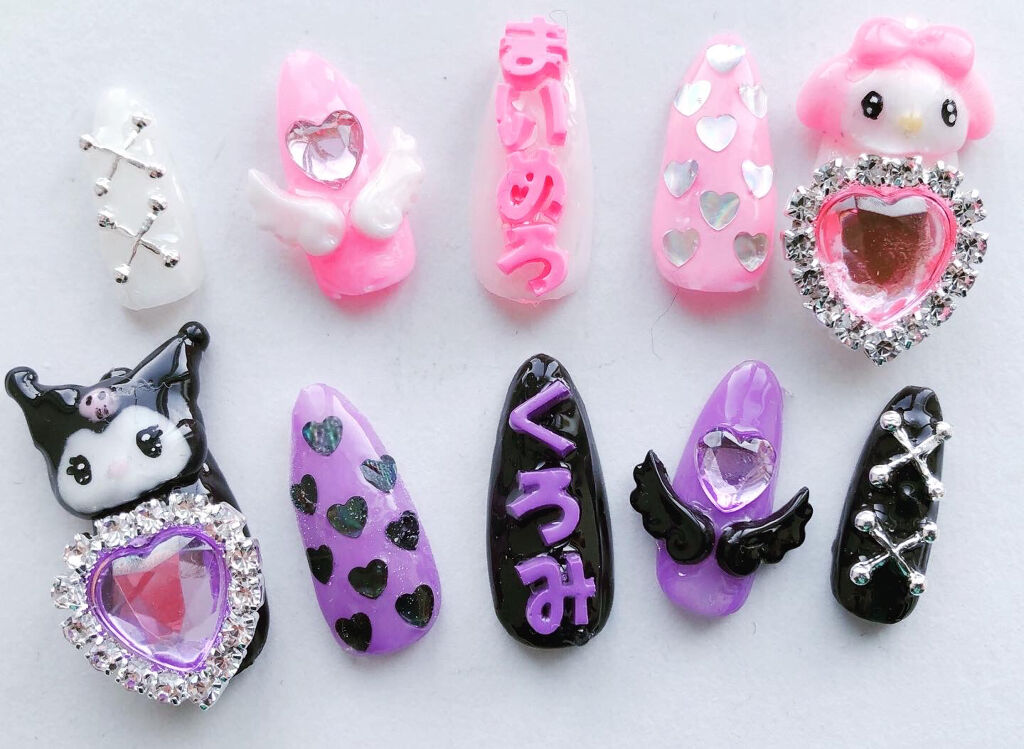 #3dネイル,#クロミネイル,#マイメロネイルのネイルデザイン