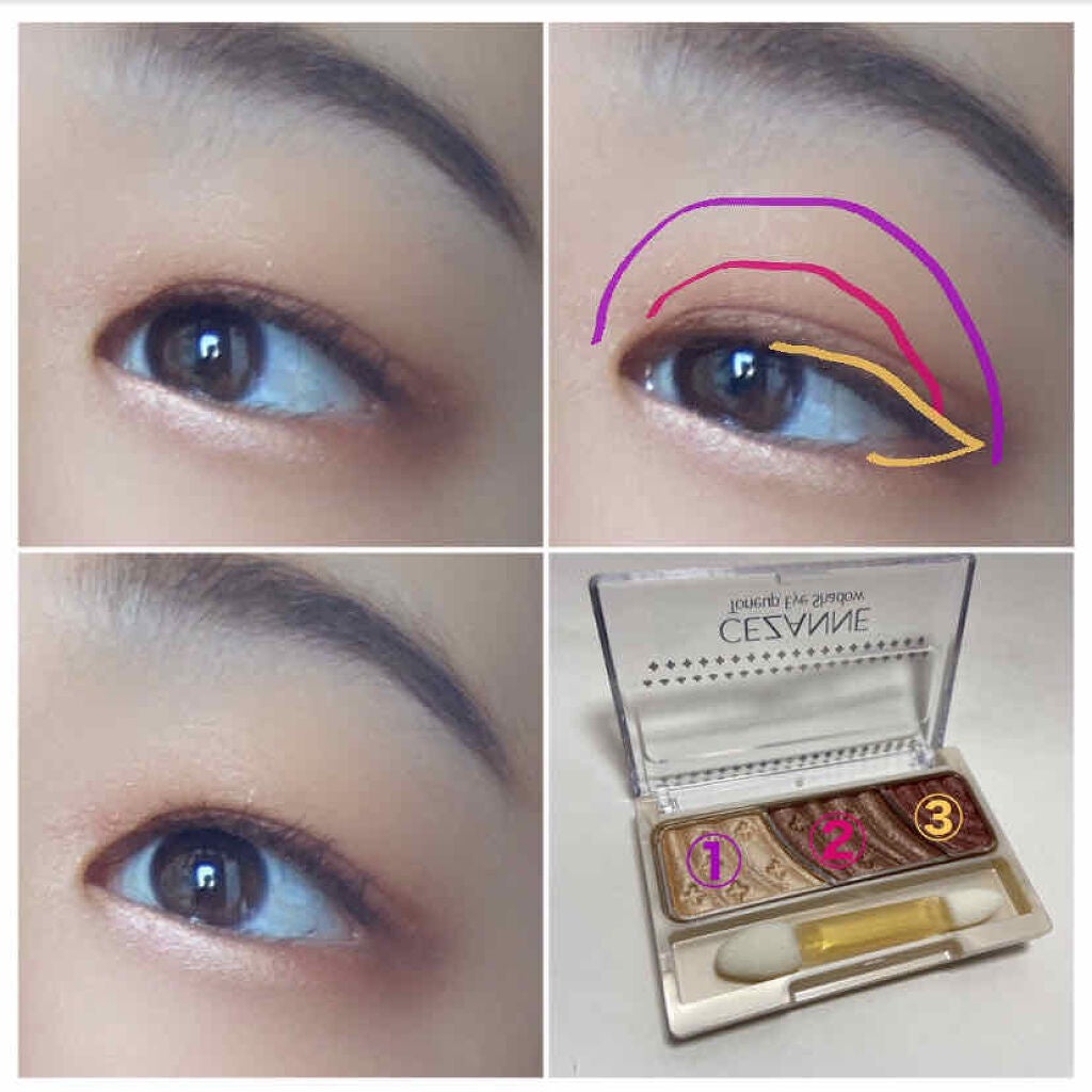 トーンアップアイシャドウ/CEZANNE/アイシャドウパレットを使ったクチコミ(3枚目)